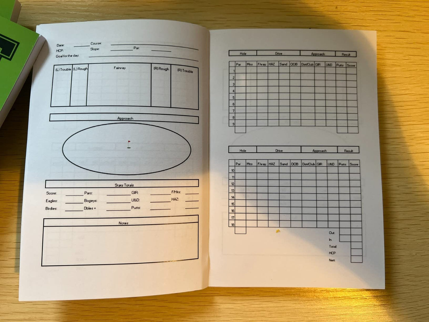 Golf Stats Tracker Book